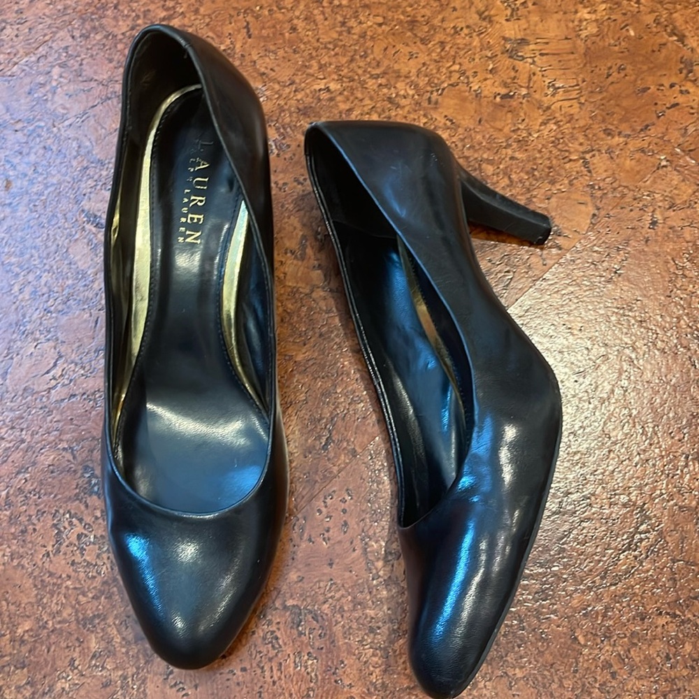Ralph Lauren Harper Black Leather Women's Shoes